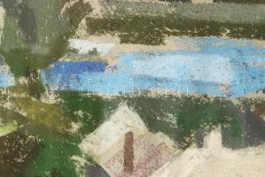 Deli Antal (1886-1960): Duna Szentendrénél. Pasztell, papír, jbl.: Deli Antal; hátoldalán Képcsarnok...