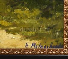 H. Molnár Magda (1935-): Szt. Anna kápolna 04 Gárdony. Olaj, karton, jjl. H. Molnár Magda. 46x32 cm,...