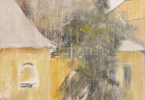 Kristófi János (1925-): Utcarészlet. Olaj, vászon, jjl.: Kristófi. 36x49 cm, keretezett, jó állapotú
