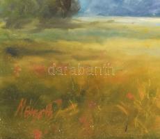 Ziegler Németh Ferenc (1971-): A liget békéje. Olaj, farost, jbl.: Németh. 40x50 cm, keretezett, jó ...