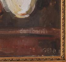 Gera Éva (1923-1996): Csendélet. Olaj, vászon, jjl.: Gera. 50x60 cm, keretezett, jó állapotú
