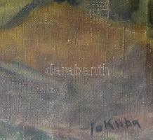 Jakuba János (1909-1974): Tihany. Olaj, vászon, jjl.: Jakuba; hátulján Képcsarnokos etikett, raktári...