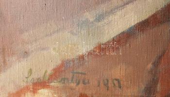 Sarkantyu Simon (1921-1989): Táj. Olaj, vászon, jbl. Sarkantyu 1959; hátulján Képcsarnokos etikett, ...