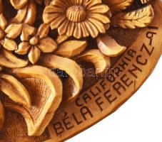 Ferencz Béla (1922- ): Gellért Hotel montázs. Fafaragás, jjl.: California Béla Ferencz 91. 113x80 cm...