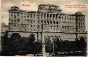 1911 Budapest I. Királyi vár az Attila körútról nézve, emlékmű (EK)