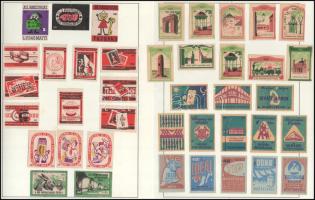 cca 1960-1970 Kis gyufacímke gyűjtemény 15 albumlapon, túlnyomórészt magyar, közte néhány szovjet