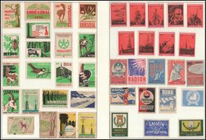 cca 1960-1970 Kis gyufacímke gyűjtemény 15 albumlapon, túlnyomórészt magyar, közte néhány szovjet