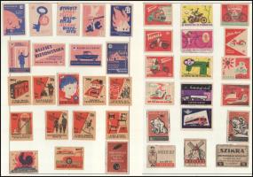 cca 1960-1970 Kis gyufacímke gyűjtemény 15 albumlapon, túlnyomórészt magyar, közte néhány szovjet