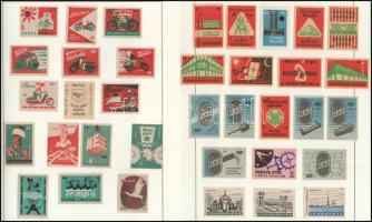 cca 1960-1970 Kis gyufacímke gyűjtemény 15 albumlapon, túlnyomórészt magyar, közte néhány szovjet