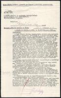 1940 A M. Kir. "Mária Terézia" 1. honvéd gyalogezred I. zászlóalj parancsnokságának értesítése, a '' zsidók közéleti és gazdasági térfoglalásának korlátozásáról szóló 1939. évi XIV. tc. végrehajátásnak tárgyában", leszármazással kapcsolatos formalevél.