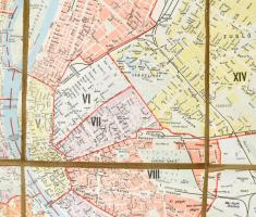 cca 1950 Budapest térképe, kiadja: Honvéd Sajtó és Lapkiadó Vállalat, 1 : 33.000, Bp., Offset-ny., v...