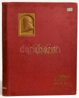 Jókai album. Képek, adatok, okmányok Jókai Mór életéből. A Pesti Napló előfizetőinek készült kiadás. [Bp., 1909,] Pesti Napló,(Hornyánszky-ny.), 140 p.+ 10 (műmellékletek, a képek előtt feliratozott hártyapapírokkal) t. Gazdag képanyaggal, szövegközti és egész oldalas rajzokkal, fotókkal, hasonmásokkal, dokumentumokkal illusztrált. Kiadói szecessziós dúsan aranyozott,dombornyomásos illusztrált egészvászon-kötésben, Gottermayer-kötés, kopott, kissé foltos borítóval, magánkönyvtári címkével, laza kötéssel.