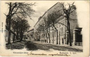 1902 Budapest XII. Városmajor utca télen. Halász Sándor kiadása (ázott sarok / wet corner)