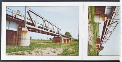 Magyar vasúti hidak képeslapfüzet 10 db modern képeslappal, vonatok, mozdonyok, autók