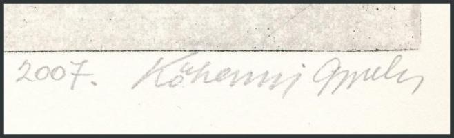 Kőhegyi Gyula (1933- ): Organikus vonalak I., 2007. Rézmetszet, papír, jelzett, 12,5x18,5 cm. Lap fe...