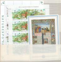 1993-2001 6 db klf teljes kisív és 1 blokk közepes berakólap mindkét oldalán (18.500)