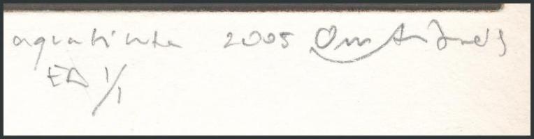 Orr András (-): Gazdálkodás a folyómelléken III, 2005. Aquatinta, papír, jelzett, művészpéldány EA I...