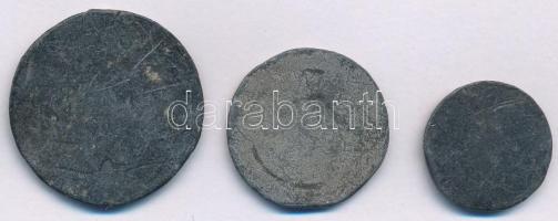 1848-1849. "1" (~20mm) + "2" (~25mm) + "3" (~30mm) Lánchíd ólom bárcák...