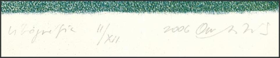 Orr András (-): Négyzet II., 2006. Litográfa, papír, jelzett, II/XII számozással. 20x20 cm