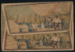 cca 1900-1910 Adria, dekoratív, színes litho boríték, kissé gyűrött, 19x12,5 cm