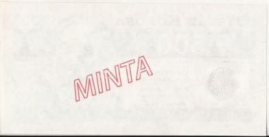 2012. 500 Balatoni Korona "000000" sorszámmal, hátoldalon piros "MINTA" bélyegző...