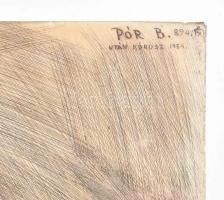 Kórusz József (1927-2010), Pór Bertalan után: Portré. Színezett rézkarc, papír, jelzett a karcon. 38...