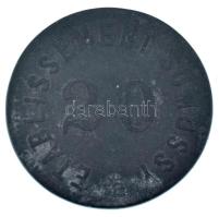 ~1894-1899. "Somossy Mulató / 20" ólom bárca Somossy Károly Nagymező utcai Orfeuma számára...