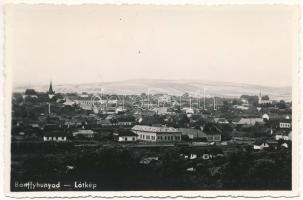 Bánffyhunyad, Huedin; látkép, Bossai Kalapgyár üzlete, vasútállomás / general view, shop, railway station