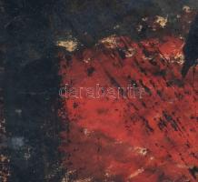 Jelzés nélkül, XX. sz. második fele: Vörös és fekete. vegyes technika, papír. Üvegezett fakeretben. ...