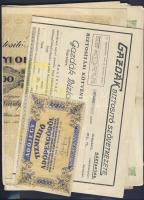 Kis hagyaték tétel 9db, benne részvények, takarékbetétkönyv, biztosítási kötvény 1911-től + 1946. 10.000.000AP T:III
