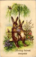Boldog húsvéti ünnepeket! nyuszi pár / Easter greeting, rabbit couple