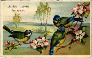 Boldog húsvéti ünnepeket! cinegék / Easter greeting, birds. litho (fl)