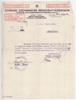 Budapest 1926. "Borsodi Szénbányák Részvénytársaság" 10 részvénye egyenként 10P-ről, szára...