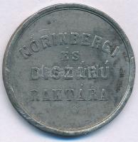 ~1900. "Singer L. S. és Társa Aradon / Nórinbergi és Díszárú Raktára" fém bárca (29mm) T:X...