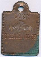 1900. "Borsód(sic!) Vármegye" bronz ebadójegy / kutyabárca, "8662" T:XF patina