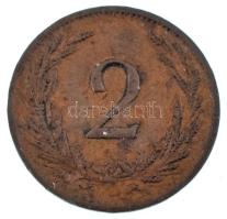 1894. 2f bronz minipénz T:XF,VF hajlott