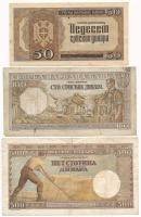 Szerbia / Német megszállás 1942. 50D + 1943. 100D + 1942. 500D T:F,VG
Serbia / German Occupation 19...