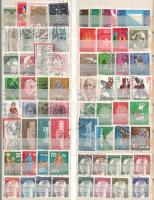 NSZK pecsételt összeállítás 1969-1971 ~130 db bélyeg sorokkal, jobb értékekkel közepes berakólap mindkét oldalán (Mi EUR ~90,-)