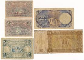 Vegyes: Jugoszlávia / Szerb-Horvát-Szlovén Királyság 1919. 1/2D (2xklf: felülbélyegzés nélkül és pir...