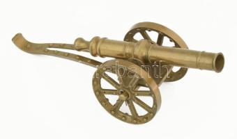 Réz asztali ágyú, jó állapotban, h: 22,5 cm