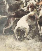 Alfred William Strutt (1856-1924), Bishop Pratt (1854-1910) metszése: Falkavadászat (Where's th...