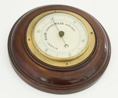 Angol barometer, jelzett, fémen kis repedéssel, d: 24,5 cm