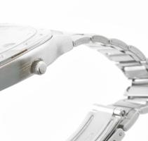 Timestar kvarc férfi karóra, fém szíjjal, eredeti dobozában d: 38 mm