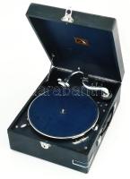 His Master's Voice hordozható gramofon. Jó állapotban, működik, tartalék tűkkel.