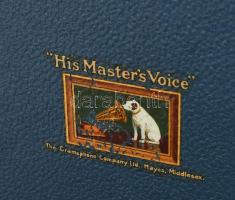His Master's Voice hordozható gramofon. Jó állapotban, működik, tartalék tűkkel