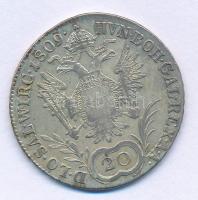1809G 20kr Ag "I. Ferenc" Nagybánya T:F patina Hungary 1809G 20 Kreuzer Ag "Franz I&q...