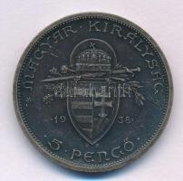 1938. 5P Ag "Szent István" T:XF patina Adamo P8.1