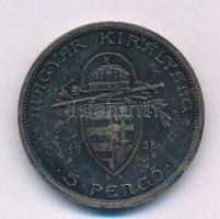 1938. 5P Ag "Szent István" T:XF patina, ph. Adamo P8.1