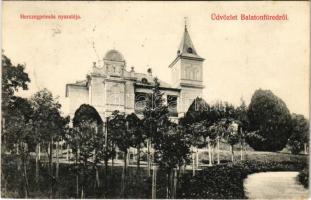 1908 Balatonfüred, Herczegprímás nyaralója. Grüner Simon kiadása (EK)