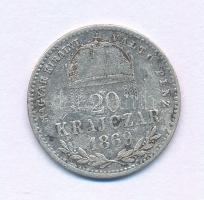1869KB 20kr Ag "Magyar Királyi Váltó Pénz" T:VF
Hungary 1869KB 20 Krajczár Ag "Magya...